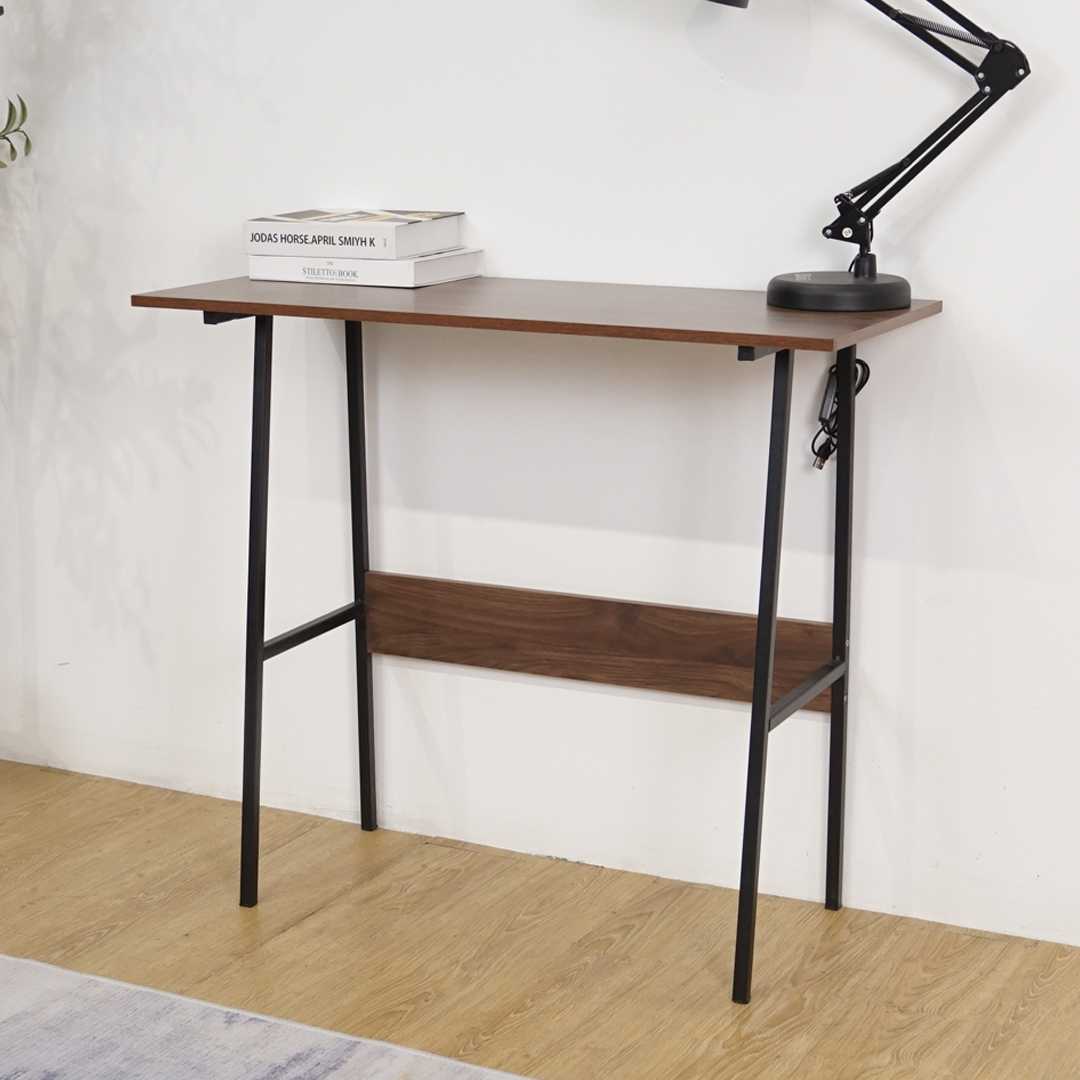 A151 WALNUT-1 A151 80x35cm compact size study desk-Walnut - Image 1