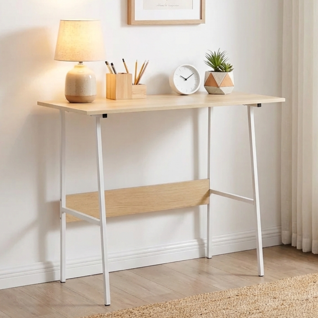 A151 WHITE 26 A151 80x35cm compact size study desk-White OAK - Image 1