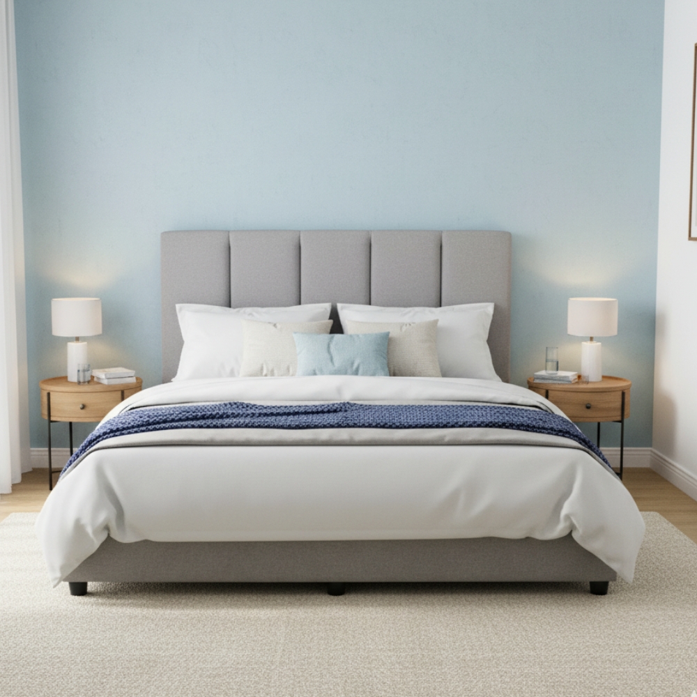 MANADO PACKAGE-2 MANADO Queen & King Size Divan Bed Frame-Grey - Image 1