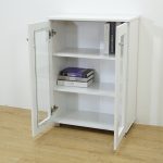 AWANA 2 Glass Door Storage Cabinet-White - Image 7