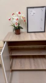 OLIVER 2 Door Shoe Cabinet-Oak+White - Image 6