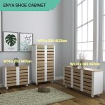 ENYA 2 Door Shoe Cabinet-Oak+White - Image 4