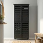 BELLA 4 Door High Wooden Shoe Cabinet-Black