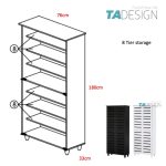 BELLA 4 Door High Wooden Shoe Cabinet-White - Image 4