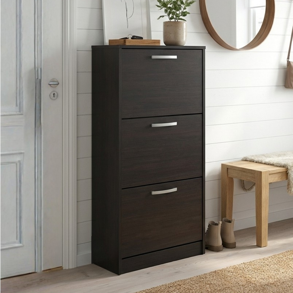 ginee_20260302230947360_4330176772.jpeg PHILIP 3 Flip Door Shoe Cabinet-Wenge - Image 1