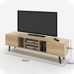 EDMOND 6 Feet TV Cabinet-Oak - Image 4