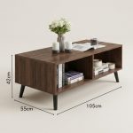 EDMOND 120cm Coffee Table-Walnut - Image 2