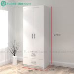 LIBERTY 2 Door 2 Drawer Wardrobe With Key Lock-Wenge - Image 5