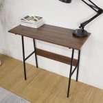 A151 80x35cm compact size study desk-Walnut - Image 2