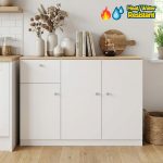 MARTINA 3 Door 1 Drawer Melamine Top Kitchen Cabinet-2 Colors