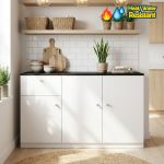 MARTINA 3 Door 1 Drawer Melamine Top Kitchen Cabinet-2 Colors - Image 2