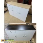 MARTINA 3 Door 1 Drawer Melamine Top Kitchen Cabinet-2 Colors - Image 7