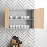 LUNA 2 Door Hanging Cabinet-Oak+White - Image 2