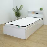 GERRAD Single Size Storage Bed Frame-White - Image 2