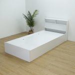 GERRAD Single Size Storage Bed Frame-White - Image 3